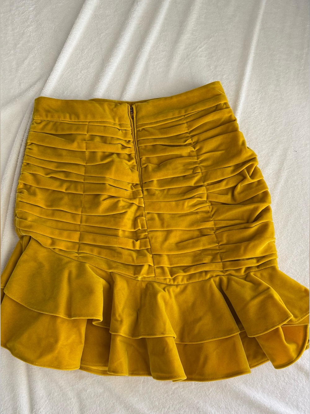 Mustard Yellow Ruffle Mini Skirt